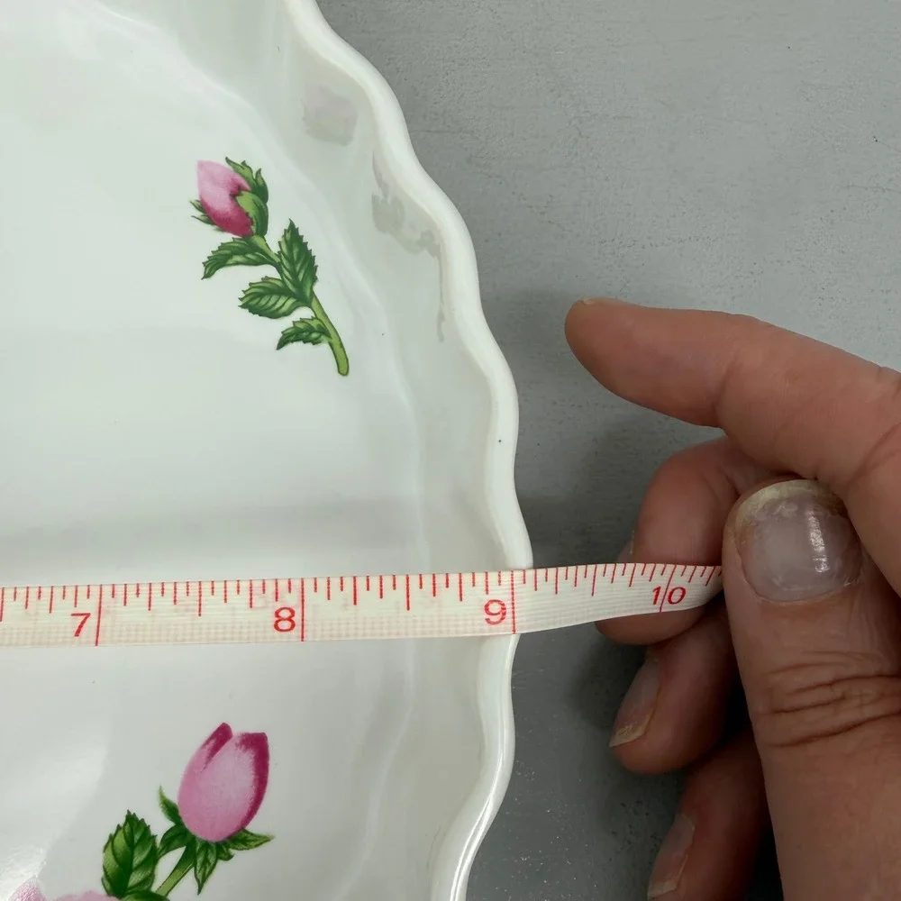 Christineholm Porcelain Quiche Tart Pan Pink Rose Floral Fluted 9 Inch‎ Cottage